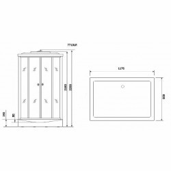 Душевая кабина Niagara Luxe NG-7713WL 120x82 L с гидромассажем