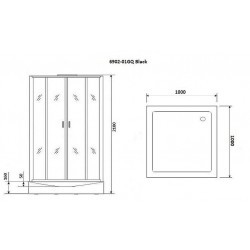 Душевая кабина Niagara Premium 100x100 NG-6902-01GQ Black с гидромассажем