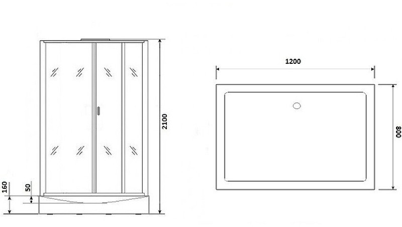 Душевая кабина Niagara Premium 120x80 NG-6912-01QR Black без гидромассажа
