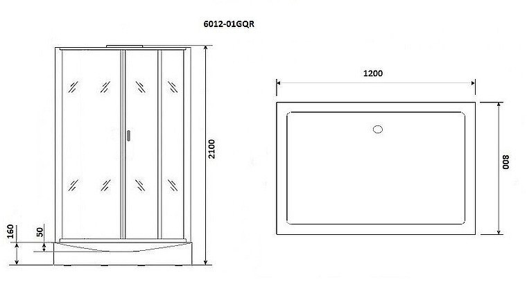 Душевая кабина Niagara Premium 120x80 NG-6012-01GQR с гидромассажем