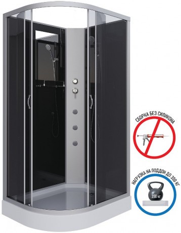 Душевая кабина Niagara Classic 120х80 R NG-3512-14RBKG с гидромассажем