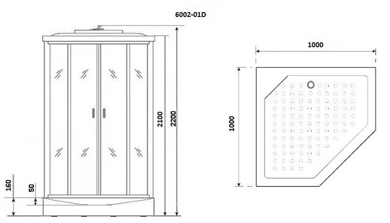 Душевая кабина Niagara Premium 100x100 NG-6002-01D без гидромассажа