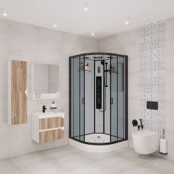 Душевая кабина Niagara Premium 90x90 NG-6901-01G Black с гидромассажем