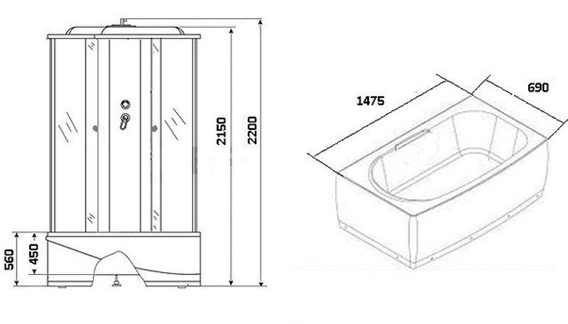 Душевая кабина Niagara Ultra 150x70 NG-5150-01 с гидромассажем