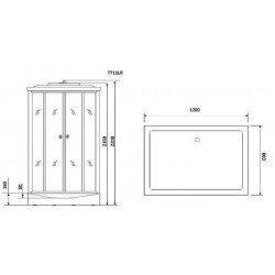 Душевая кабина Niagara Luxe 120x90 NG-7711GL с гидромассажем