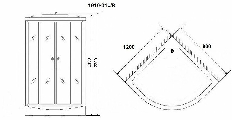 Душевая кабина Niagara Ultra NG-1910-01R 120x80 с гидромассажем