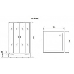 Душевая кабина Niagara Premium 90x90 NG-6001-01GQ с гидромассажем